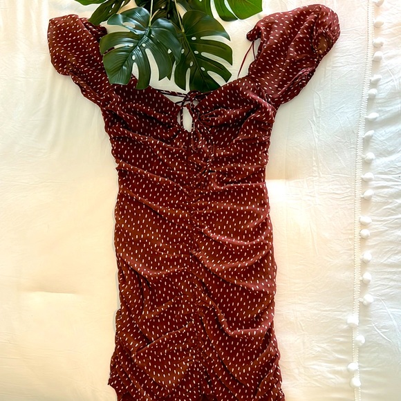 🤎 Brown Chiffon Dress - Picture 2 of 10